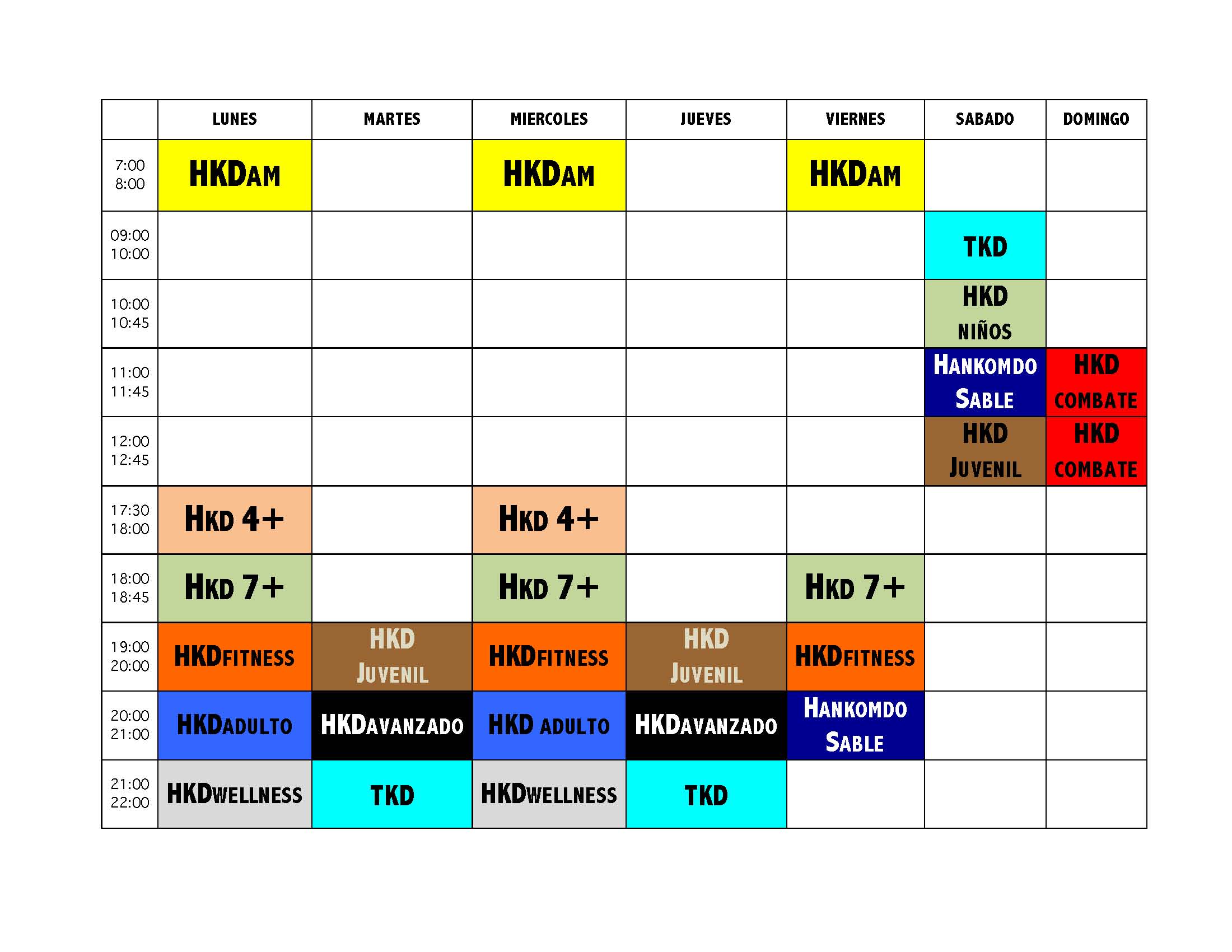 HORARIOS